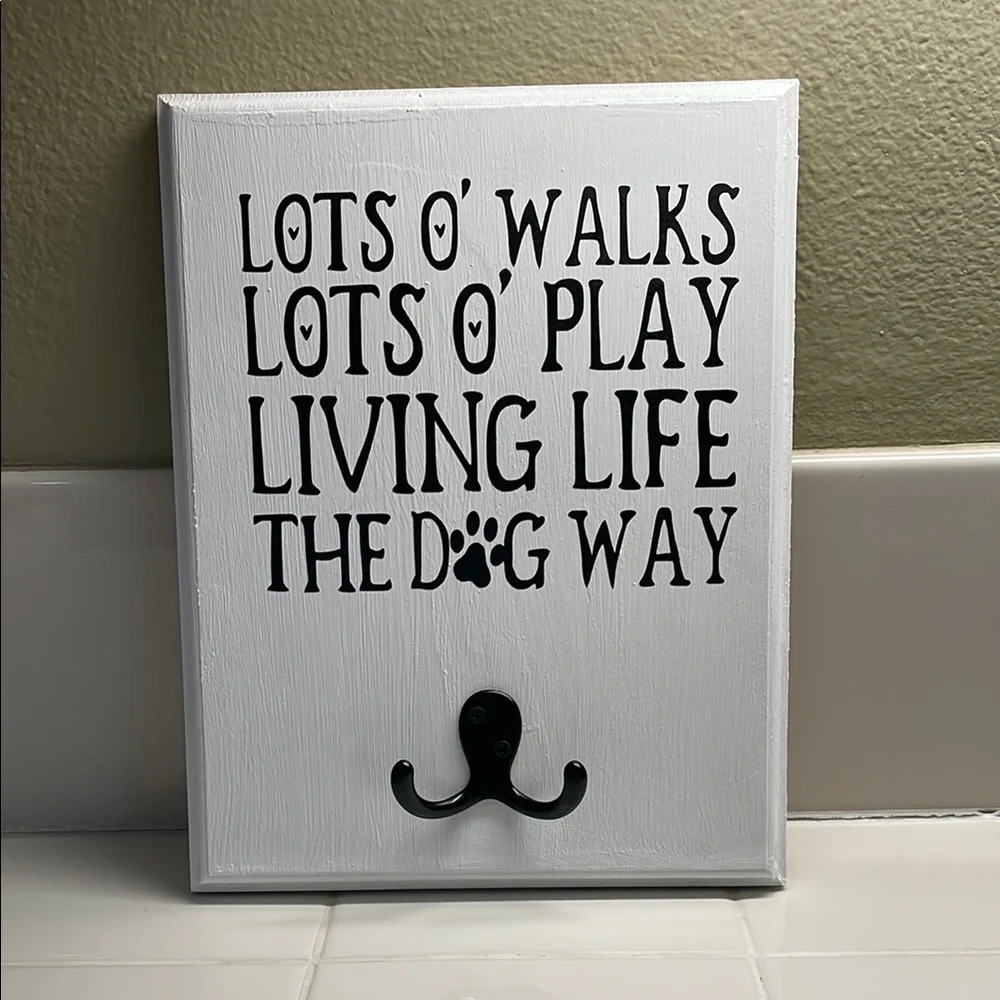 Decor Dog leash‎ holder  - White and Black